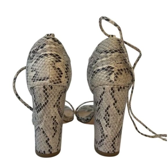 OLIVIA FERGUSON /  Snake Laceup / Print / Block Heel /  Sandals  With Open Toe - Picture 4 of 7